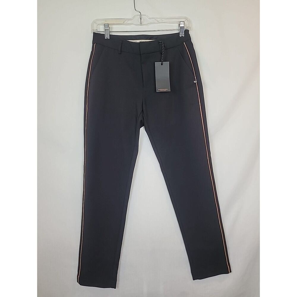 Scotch & Soda Pinstripe Preppy Military Style Women's Black Dress Pant Size XS